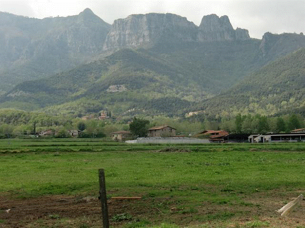 Uitzicht vanaf La Fajeda, tussen Les Preses en Santa Pau
