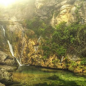 Waterval van de Glorieta-rivier, tevens deel van een schitterende canyoning-route