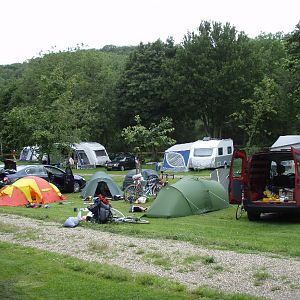 Ons kamp op de camping